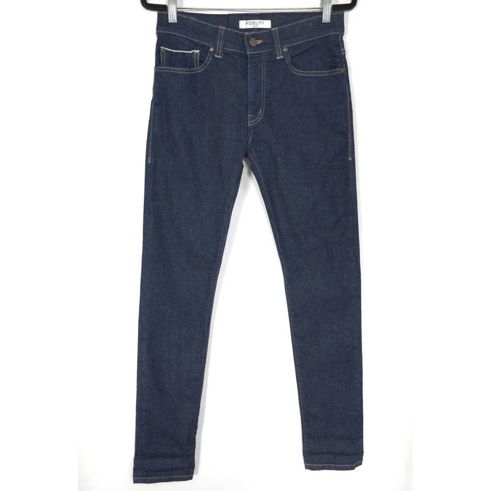 FIDELITY Men's SELVEDGE Jeans‎ TORINO Oxford 29x34 Slim Stretch Dark USA MADE